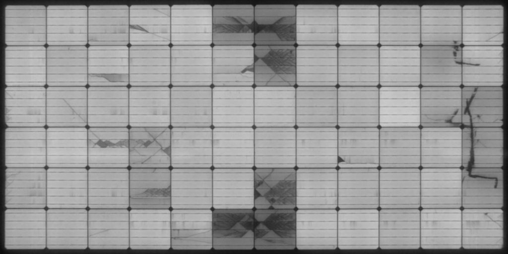 A cracked PV module.