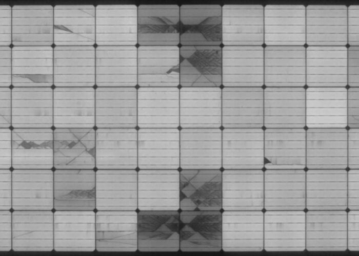 A cracked PV module.