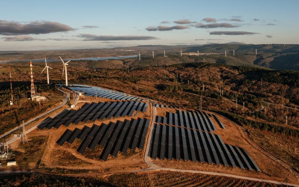 A hybrid solar-wind project in Portugal.